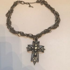 Rhinestone cross and chain